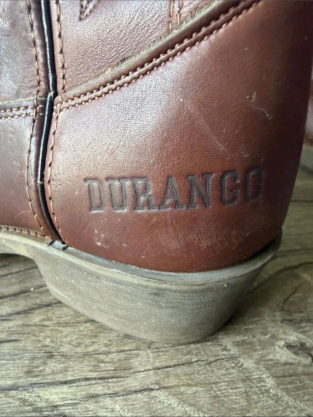 Durango Men’s Brown Leather Western Pull-On Boots Made in USA size 7 EE